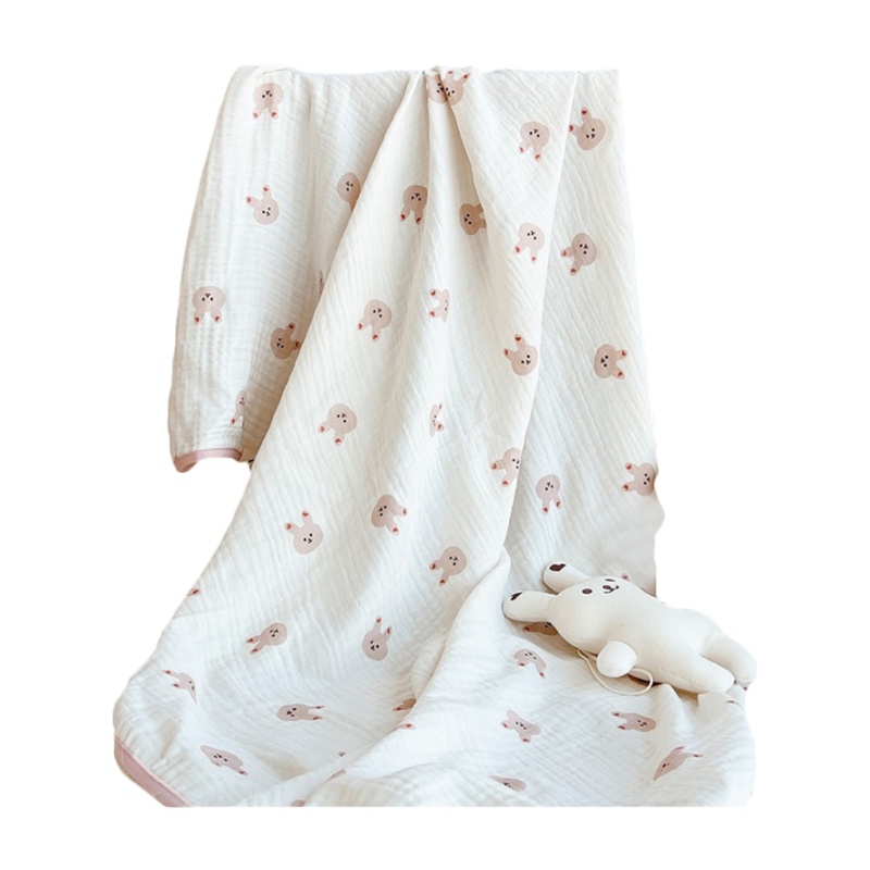 Chăn Cotton 2 Lớp Mềm Mại Thoáng Khí Thấm Hút Tốt Cho Bé Sơ Sinh