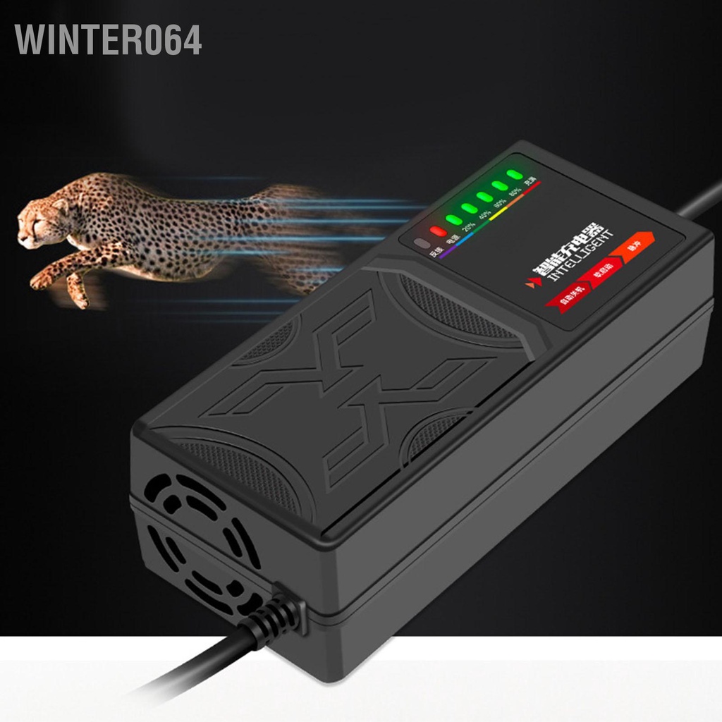 Winter064 Bộ sạc Electromobile pin thông minh với 7 đèn báo cho xe đạp điện Scooter