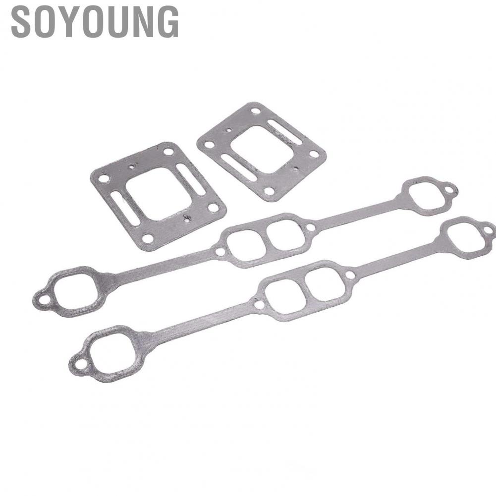 Soyoung Exhaust Gasket Manifold  Easy Operation 4 PCS Sealed Engine Exhaust Gasket Manifold  for Engine