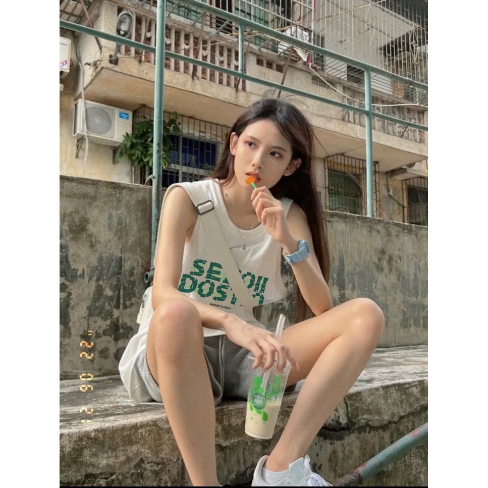 NRVP Áo Thun Cotton Ngắn Tay In Họa Tiết Thời Trang Hàn Quốc Mới 2023