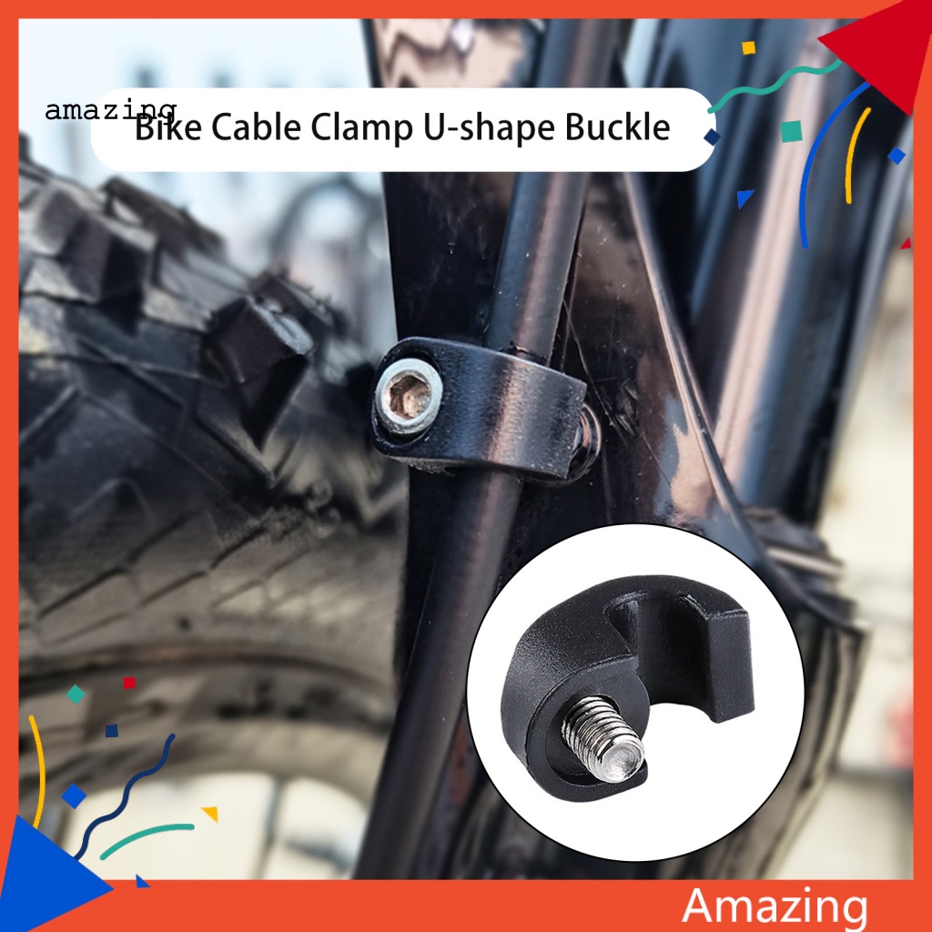 Set 10 Kẹp Cố Định Dây Cáp Xe Đạp Hình Chữ C Bằng Nhựa Chống Mài Mòn