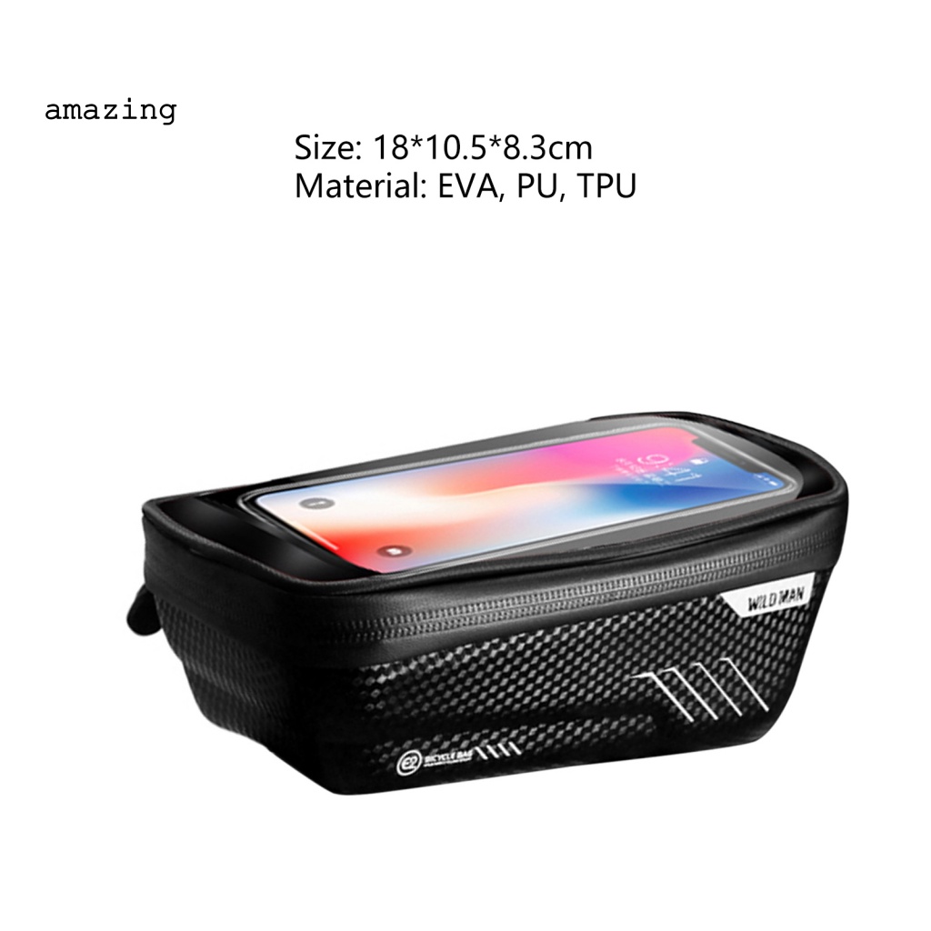 Túi Đựng Đồ Gắn Khung Trước Xe Đạp Có Khóa Kéo Dung Tích 1L Chống Thấm Nước Tiện Dụng