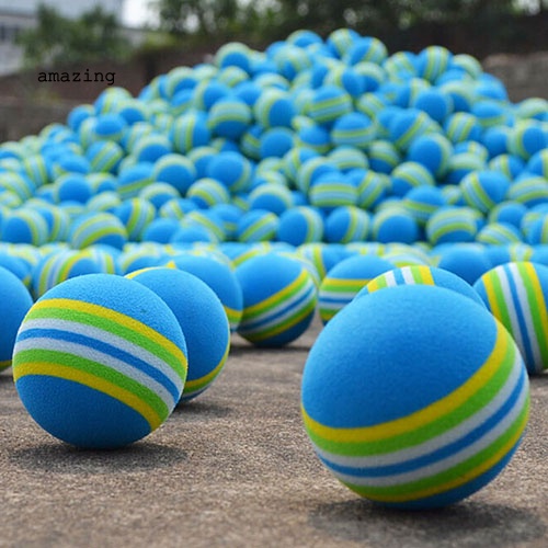 Set 6 Quả Bóng Golf Bằng Xốp Họa Tiết Kẻ Sọc Dùng Luyện Tập Trong Nhà