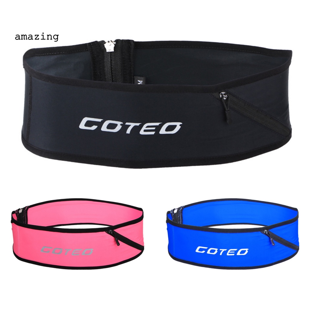 Túi Đeo Hông Co Giãn Màu Trơn Đa Năng Có Khóa Kéo Màu Sắc Thời Trang