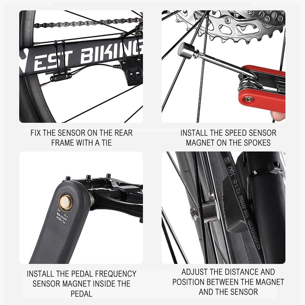 Đồng Hồ Đo Tốc Độ Không Dây USB Thiết Kế Chữ Tiếng Anh Và Trung Cho Xe Đạp