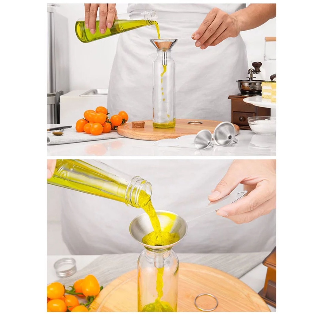 Set 3 Phễu Chiết Dung Dịch Bằng Thép Không Gỉ Tiện Lợi