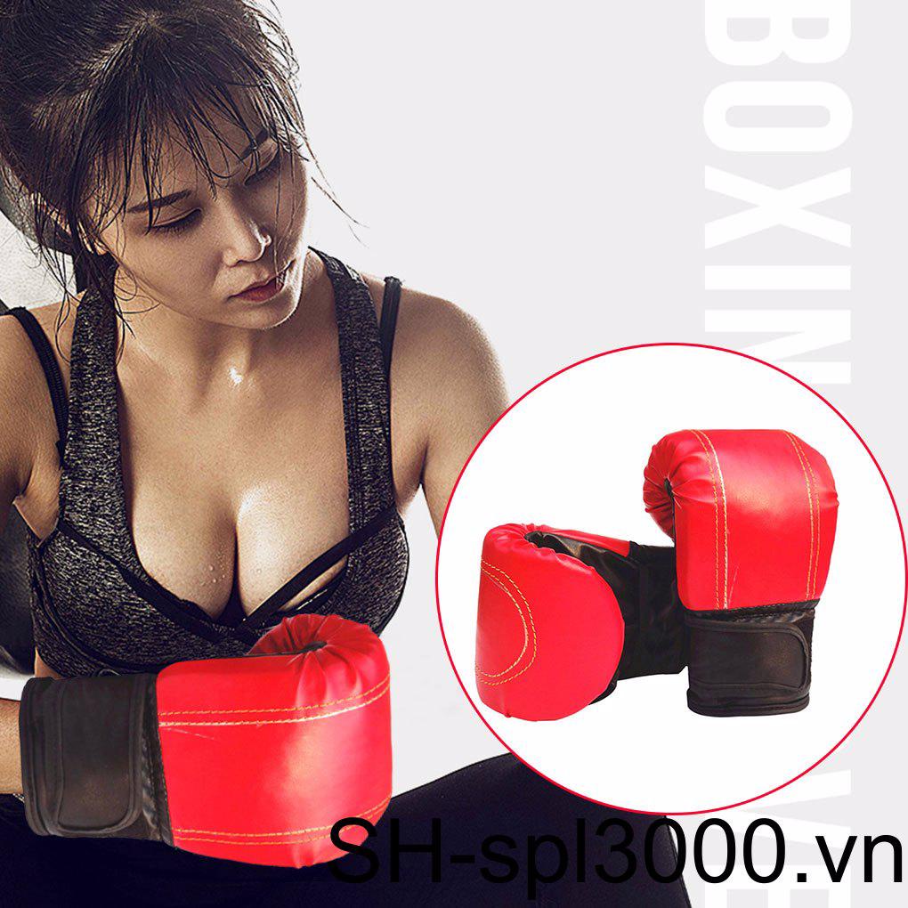 Găng Tay Đấm Bốc Bằng Da Màu Trơn Thông Dụng Bảo Vệ Tay Cho Nam Và Nữ