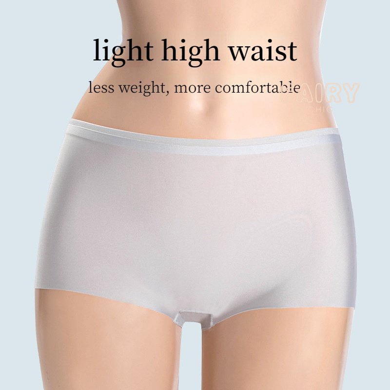 Quần Lót boxer Lưng Cao Chất Liệu cotton Lụa Mát Kháng Khuẩn size Lớn Thời Trang Quyến Rũ Cho Nữ