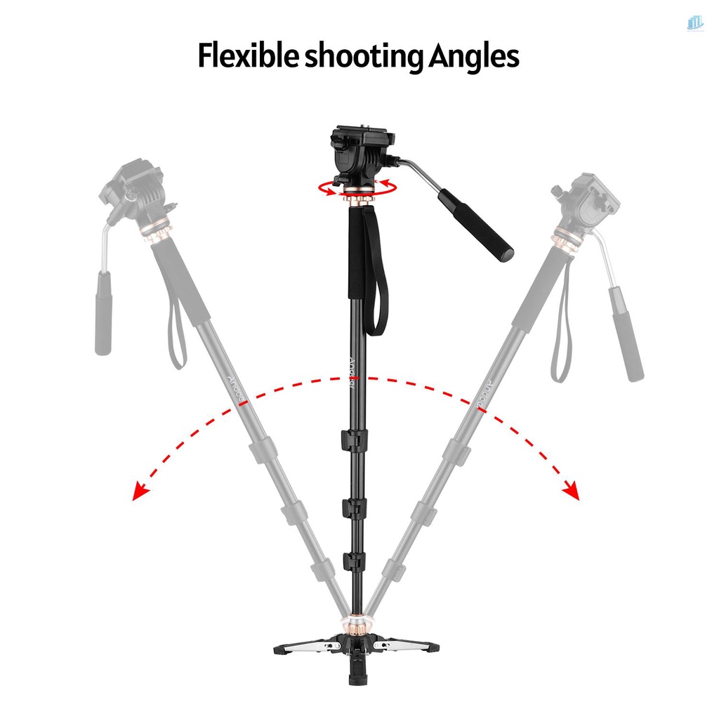 Gậy Chụp Ảnh Andoer 173cm / 68inch Chịu Tải 6kg Với Đế Nghiêng 3 Khúc DSLR Bằng Hợp Kim Nhôm Có Thể Tháo Rời