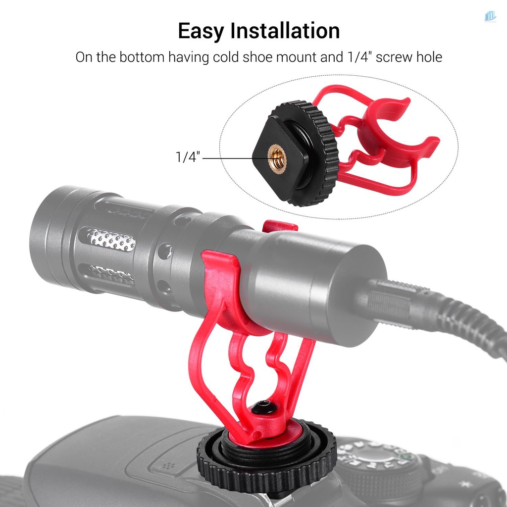 Bộ 2 Giá Đỡ Micro Thông Dụng Bằng Nhựa ABS Cho Shotgun Microphone Màu Đen Và Đỏ