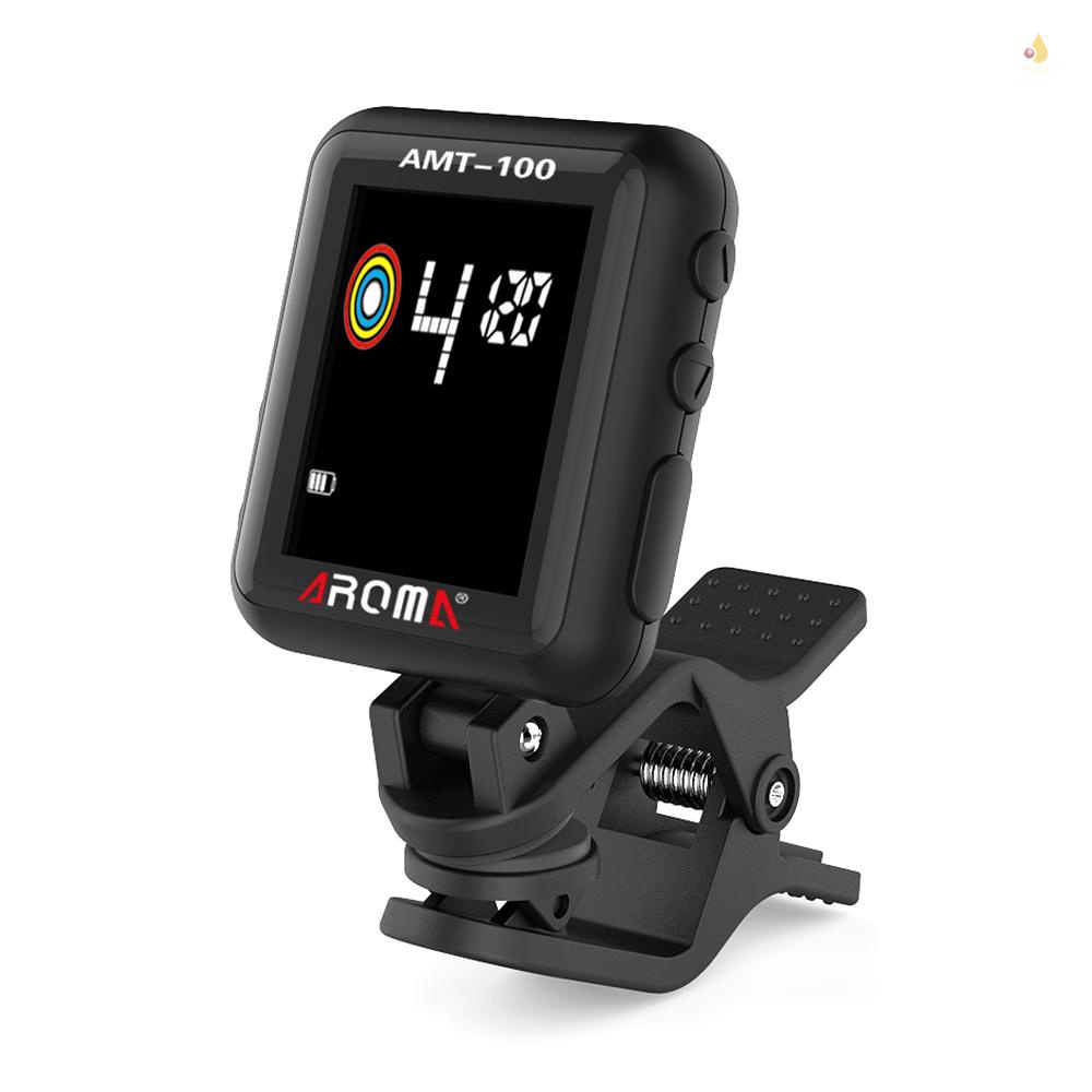 Máy Điều Chỉnh Âm Thanh AMT-100 2 Trong 1 Màn Hình Màu Có Thể Sạc Lại Với Cáp USB Cho Guitar Bass Ukulele Violin