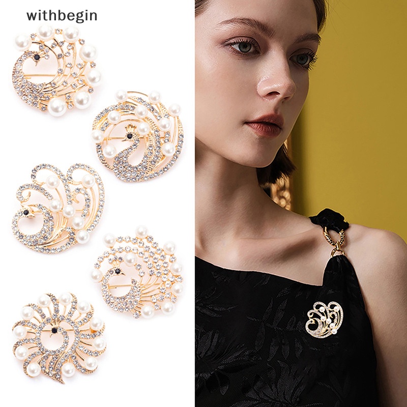 Ghim Cài Áo Hình Chim Công Đính Đá Pha Lê &amp; Ngọc Trai Cổ Điển