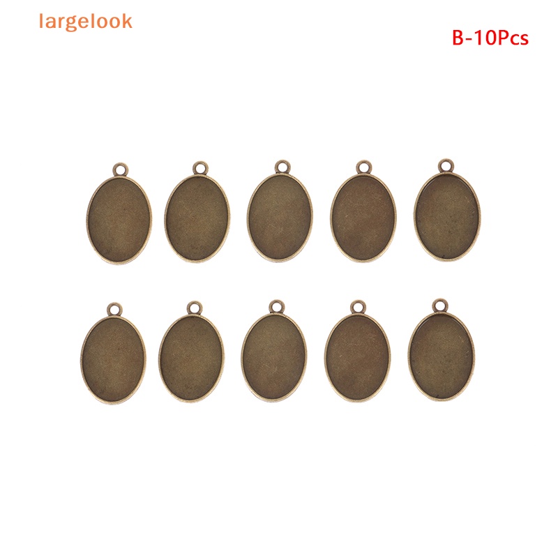 Set 10 Đế Đỡ Mặt Dây Chuyền Hình Oval 18 * 25MM Phong Cách Cổ Điển