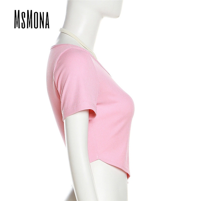 Áo Thun Tay Ngắn Cổ Tròn Màu Trơn Dáng Ôm Thời Trang 2023 Quyến Rũ Cho Nữ