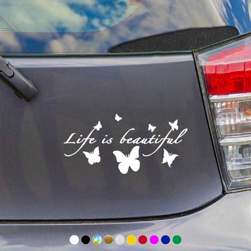 Miếng Dán Trang Trí Cửa Sổ Xe Hơi Hình Bướm Bằng Vinyl