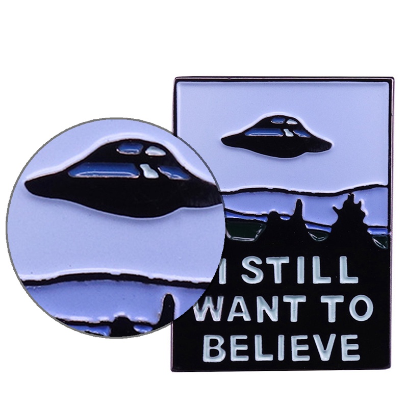 Ghim Cài Áo Kim Loại Tráng Men In Chữ X Files I Still Want to Believe Thời Trang