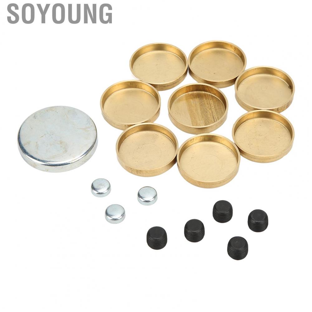 Soyoung Freeze Plug Kit for Dorman 567‑001 Rustproof Stable High Strength Brass Replacement Chevy Small Block 283ci 305ci 327ci