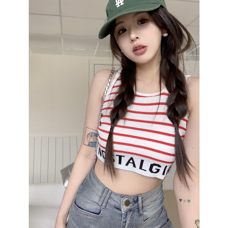 Áo Dệt Kim Sát Nách Dáng Ôm Quyến Rũ Trẻ Trung Cho Bạn Gái