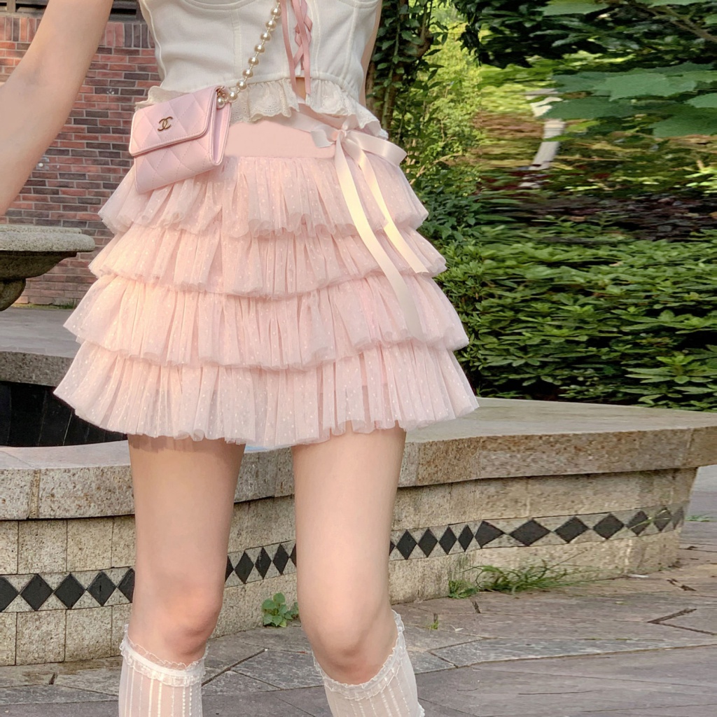 [F &amp; X] Chân Váy Múa Ba Lê Xếp Ly Nhỏ Nhắn Thắt Nơ Phong Cách Nhật Bản Ngọt Ngào Mềm Mại Cho Nữ 2023 Hakama