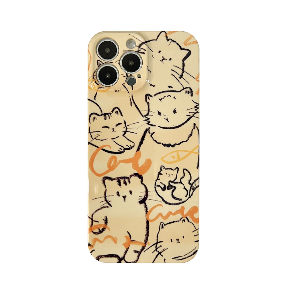 Ốp Điện Thoại Cứng Hình Mèo Graffiti Feilin Cho Iphone 14pro Max 13 12 11x 14