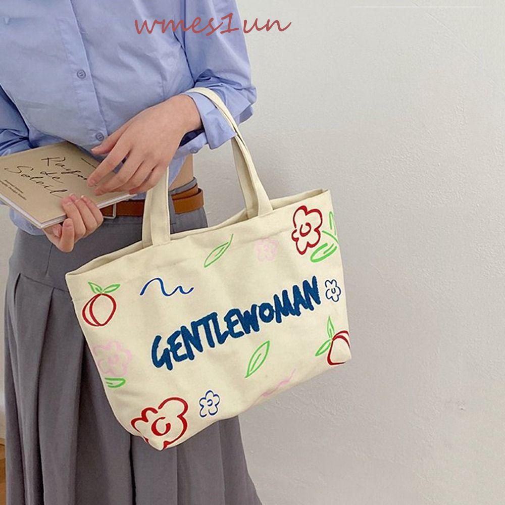 Túi vải Cỡ Lớn Thêu Chữ WMES15H Thời Trang Thái Lan Cho Nữ Gentlewoman