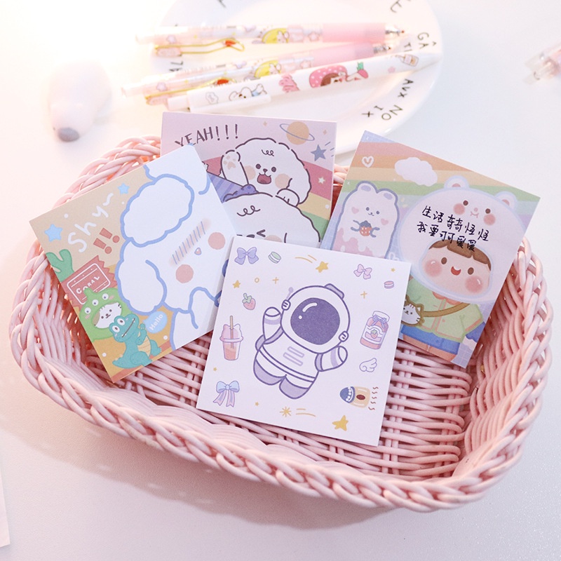 Set 80 Giấy Dán Ghi Chú Họa Tiết Hoạt Hình Dễ Thương Sáng Tạo