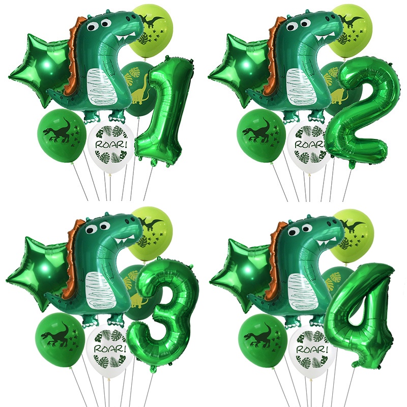 7 Cái/bộ Bộ Bóng Sinh Nhật Khủng Long 1 2 3 4 5 6 7 8 9 Tuổi Bóng Bay Số Chủ Đề Khủng Long Trang Trí Sinh Nhật Bé Trai Tiệc Khủng Long