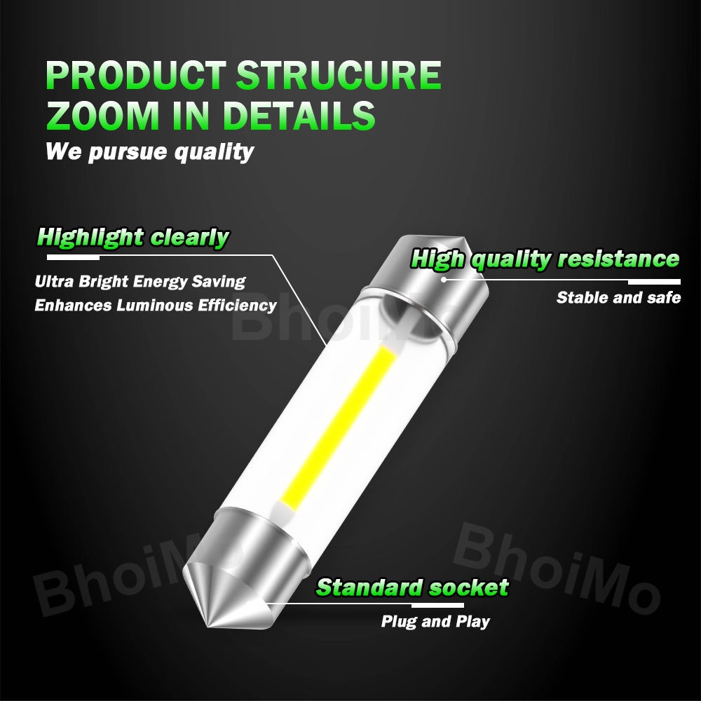 Bóng Đèn led Tín Hiệu DC12V 36mm 39mm 31mm C10W C5W C3W COB 36mm Dành Cho Xe Hơi Xe Máy