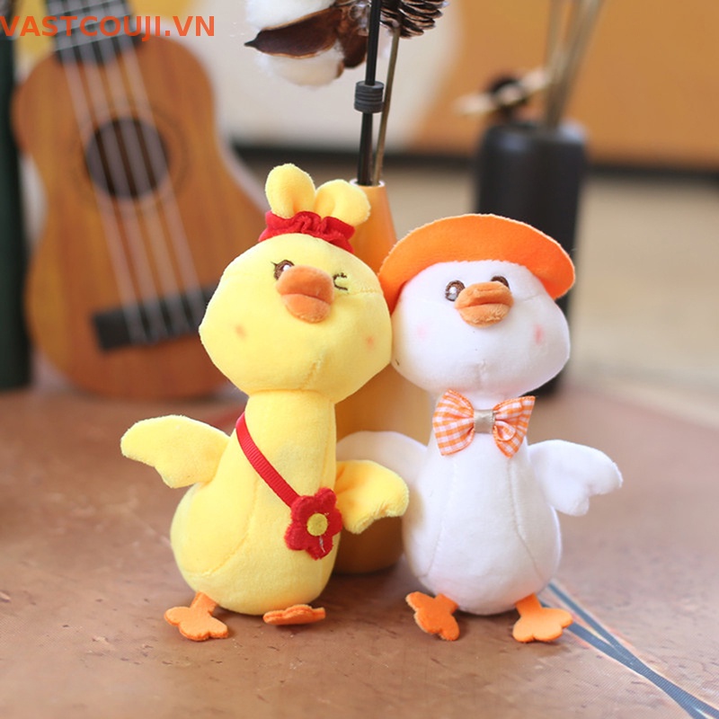 1 Vịt Nhồi Bông 15cm Đội Mũ Dễ Thương