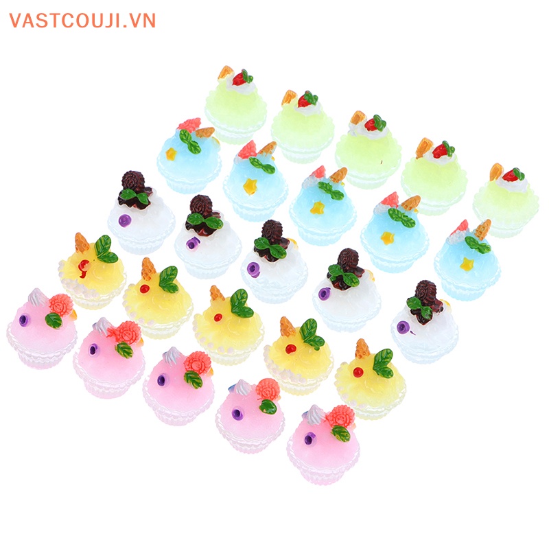 Bộ 5 Mô Hình Tô Và Que Kem Bằng Resin Resin Dùng Trang Trí Sổ Tay / Điện Thoại DIY