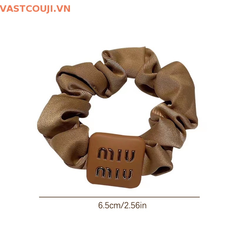 Dây Cột Tóc Lụa Sa Tanh Co Giãn Màu Trơn In Chữ VASTJI Cho Nữ