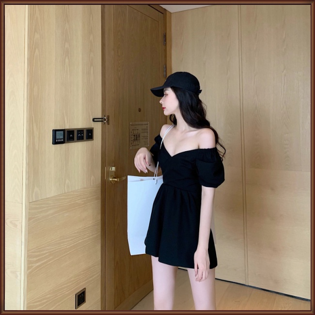 Bộ Áo Liền Quần Dáng Rộng Hở Vai Thời Trang Quyến Rũ Cho Nữ