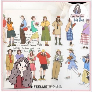 Set 40 pcs hoặc tách lẻ  20 pcs stickers cô gái cá tính dùng để trang trí bulletjournal / junkjournal / vintage DIY