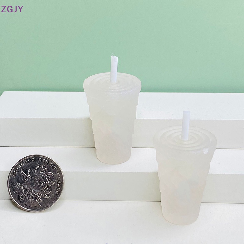 Set 2 Móc Khóa Hình Ly Kem Starbucks Bằng Nhựa Resin Màu Dạ Quang DIY Mới