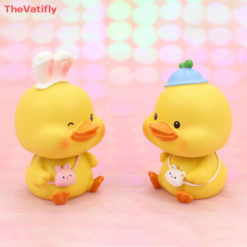 [Thevalifly] Búp Bê Resin Hình Chú Vịt Lắc Đầu Dễ Thương Trang Trí Xe Hơi