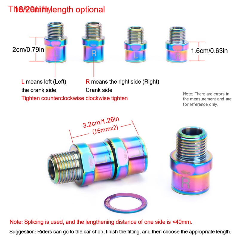 Bàn Đạp Bằng Titan 16mm / 20mm Kèm Vòng Đệm Chuyên Dụng Cho Xe Đạp