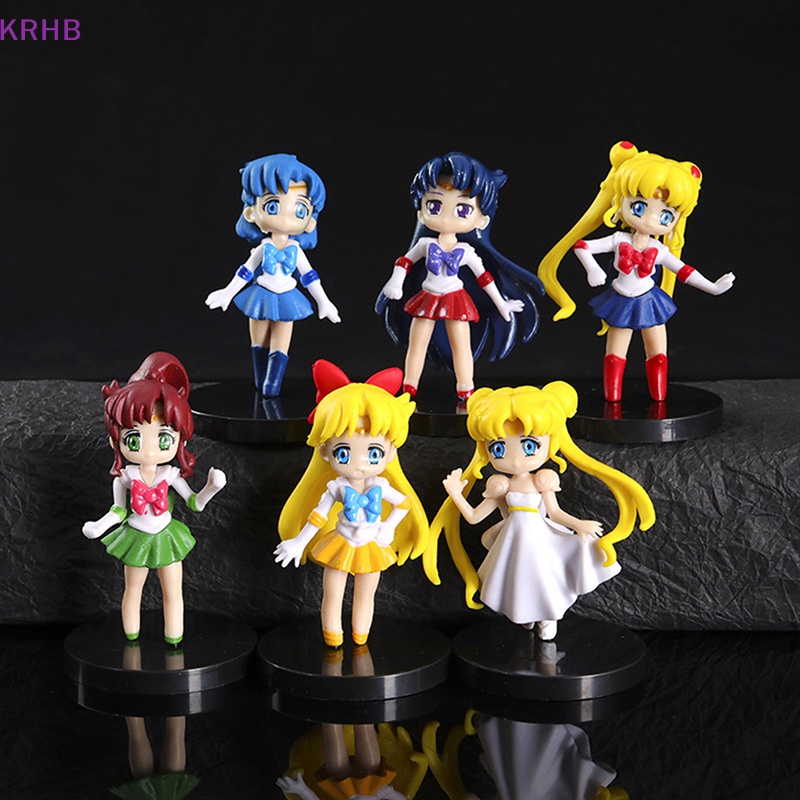 Set 6 Mô Hình Đồ Chơi Nhân Vật Hoạt Hình Thủy Thủ Mặt Trăng Mới