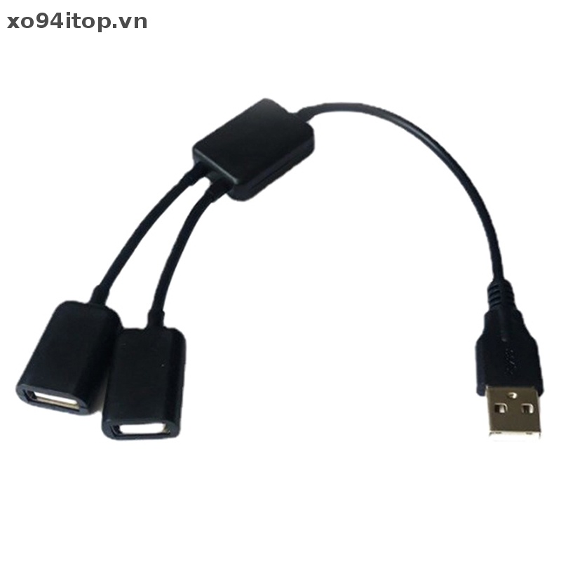 Dây Cáp OTG Chia Hai Cổng USB 2 Trong 1 Tiện Dụng