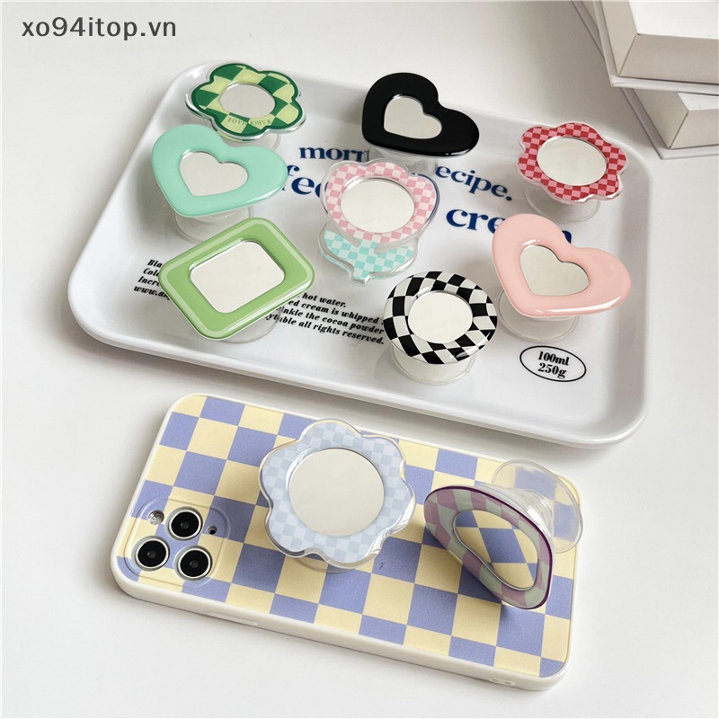 Xoitop Ins Gương Hình Trái Tim Dạng Nhẫn Đeo Ngón Tay Co Giãn Có Thể Gập Lại Ổ Cắm Thông Dụng Hỗ Trợ