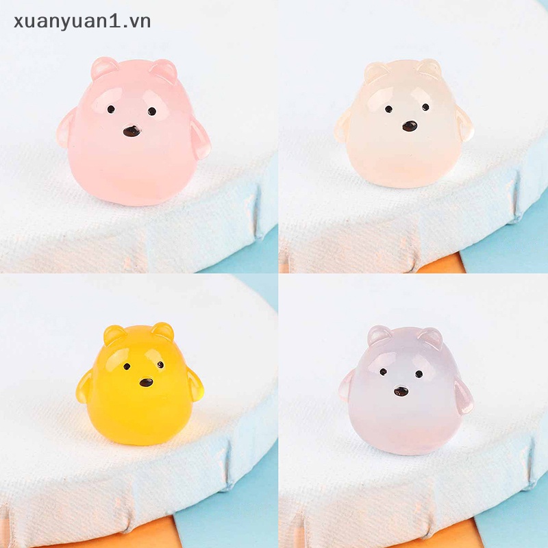 Set 2 Kẹp Tóc Hình Chú Gấu Bằng Nhựa Phát Quang Độc Đáo