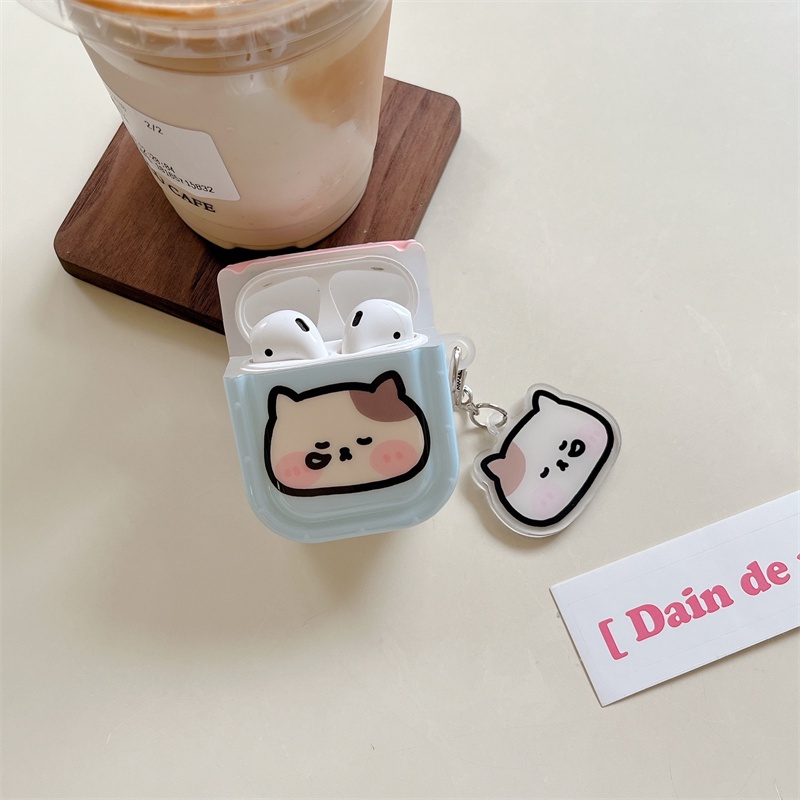 Vỏ Bảo Vệ Hộp Sạc Tai Nghe Bluetooth Không Dây Airpods1 / 2 3 Pro Pro2 Air Pods Pro 3 Hình Mèo Dễ Thương Ốp