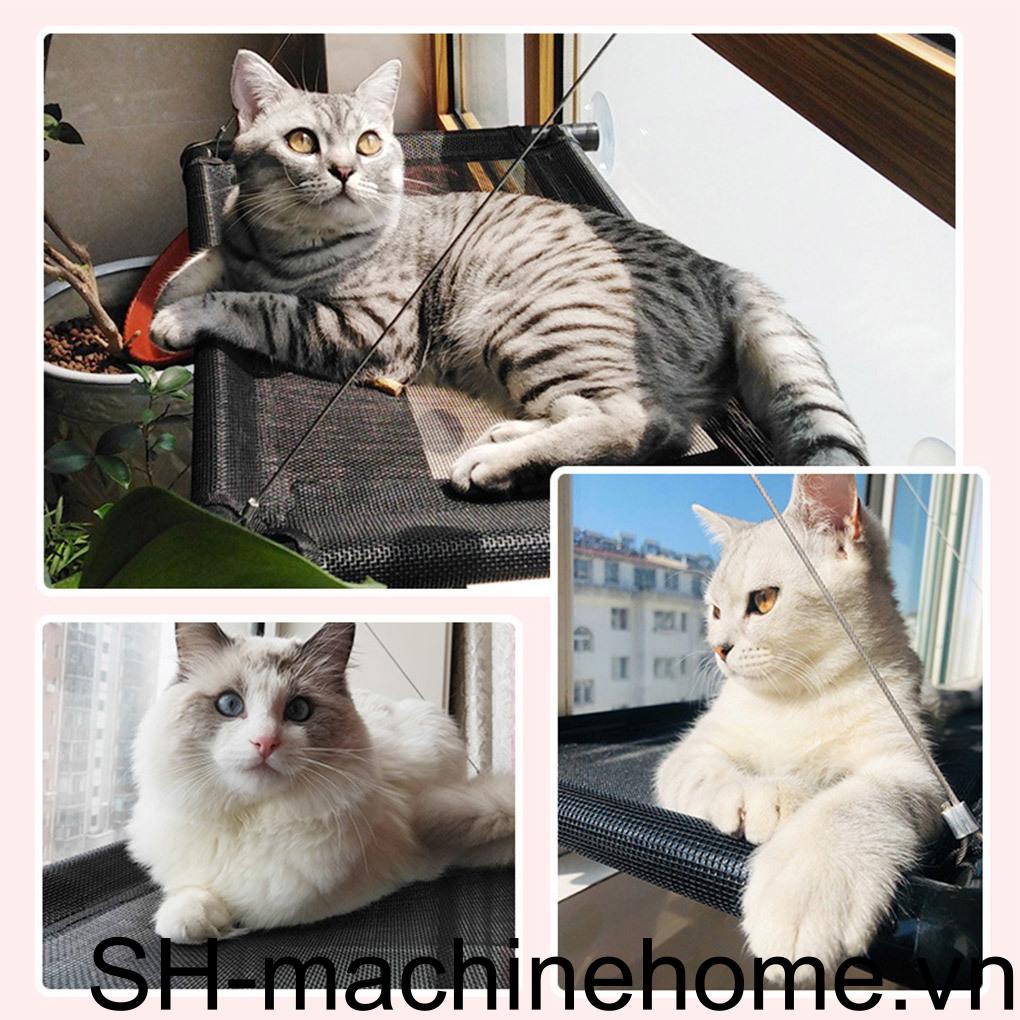 Võng Lưới Thoáng Khí Có Giác Hút Gắn Cửa Sổ Dành Cho Thú Cưng