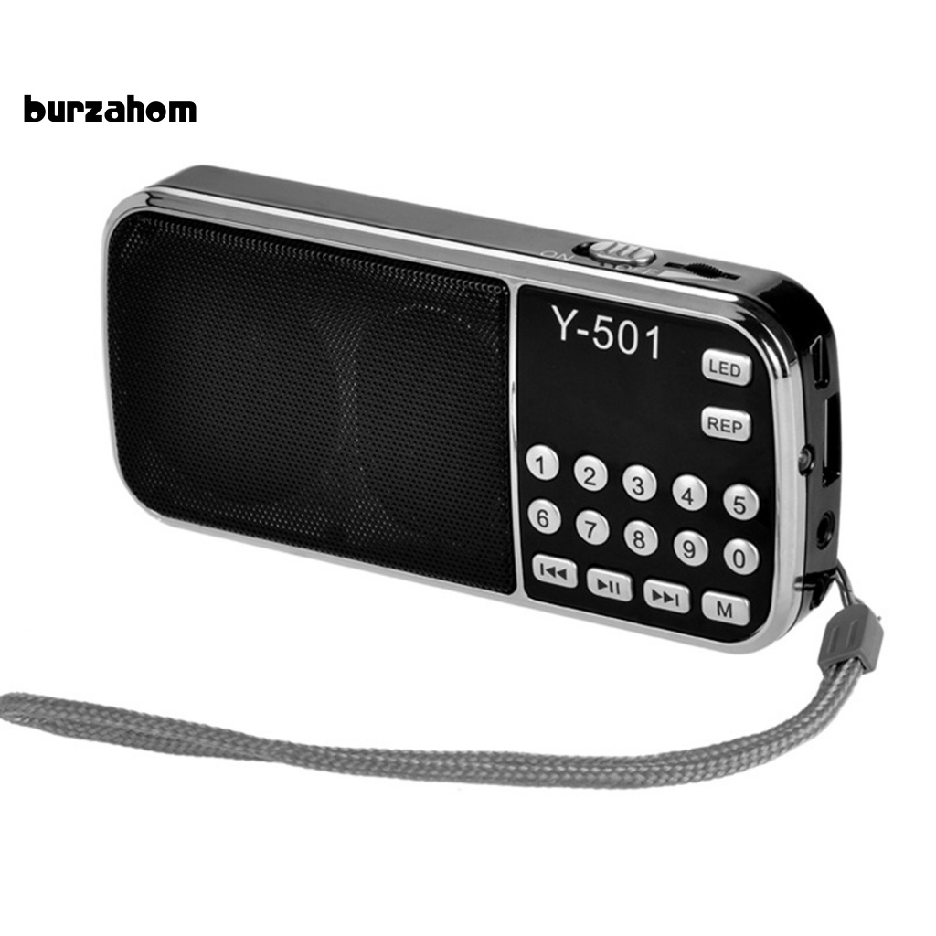 Loa Y-501 FM Radio Kỹ Thuật Số Hỗ Trợ Thẻ TF USB AUX Có Đèn Pin LED Cho Điện Thoại