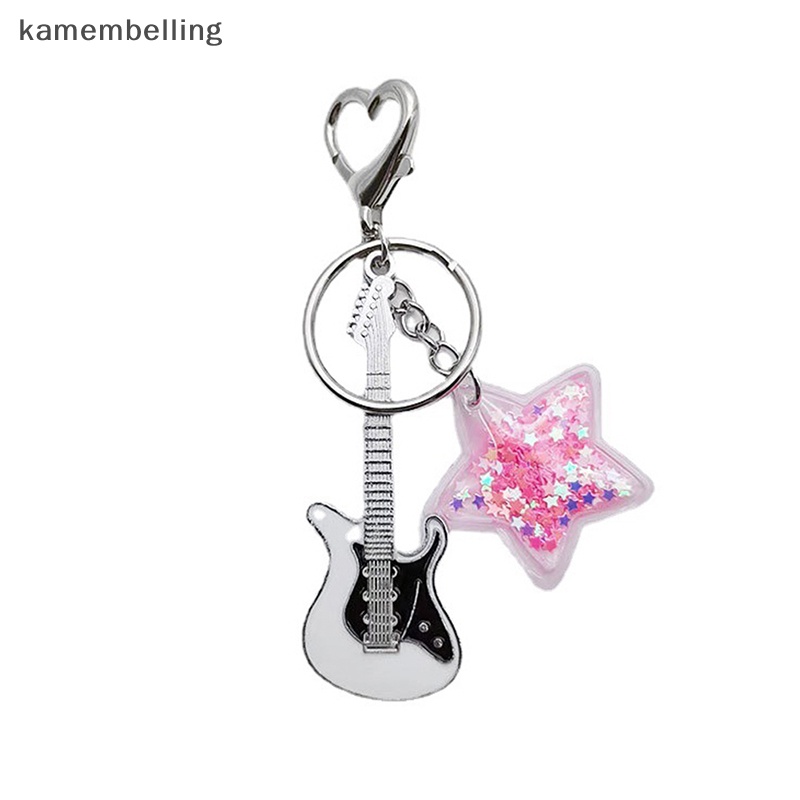 Kamembelling Móc Khóa Hình Đàn Guitar Y2k / Ngôi Sao / Trái Tim Phong Cách Vintage Thời Trang Cho Nữ