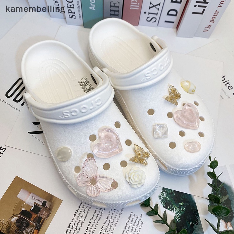 Kamembelling Phụ Kiện Trang Trí Xăng đan DIY Hình Trái Tim Bướm Thời Trang