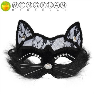 Mặt nạ hóa trang halloween thiết kế hình mèo phối ren gợi cảm dành cho nữ