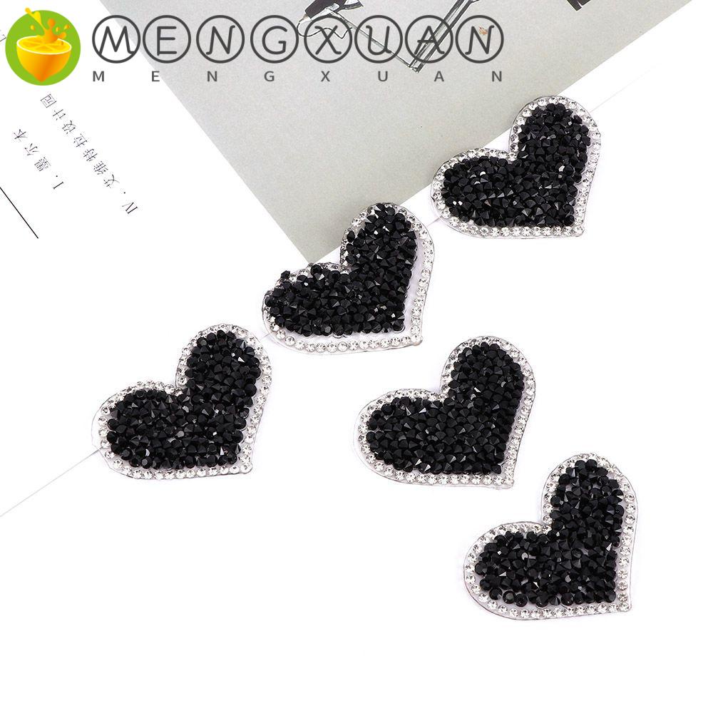 Set 5 miếng vá thiết kế kiểu trái tim dễ thương trang trí quần áo thủ công