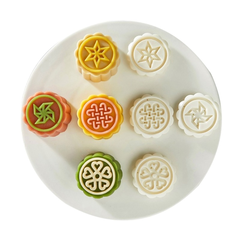 Khuôn Làm Bánh Trung Thu Hình Cối Xay Gió / Bông Hoa Màu Vàng Trang Trí Lễ Hội Mùa Thu