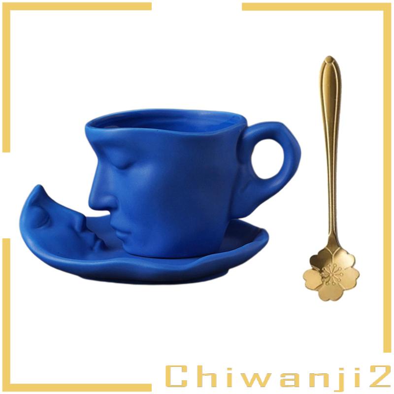 [Chiwanji2] Cốc Họa Tiết Mặt Người Tương Phản Nghệ Thuật Mới Lạ 260ml Cho Nhà Bếp