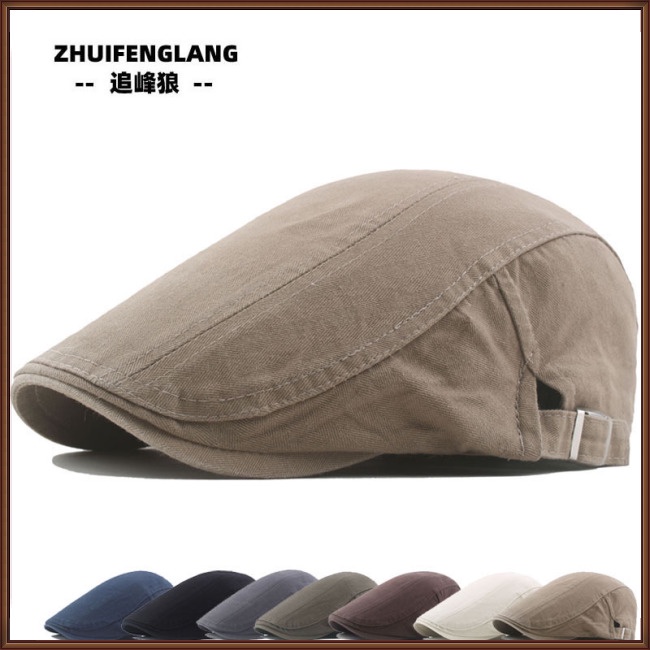 Mũ Beret Cotton Mỏng Màu Sắc Đơn Giản Phong Cách Retro Chống Nắng Thoáng Khí Cho Nam